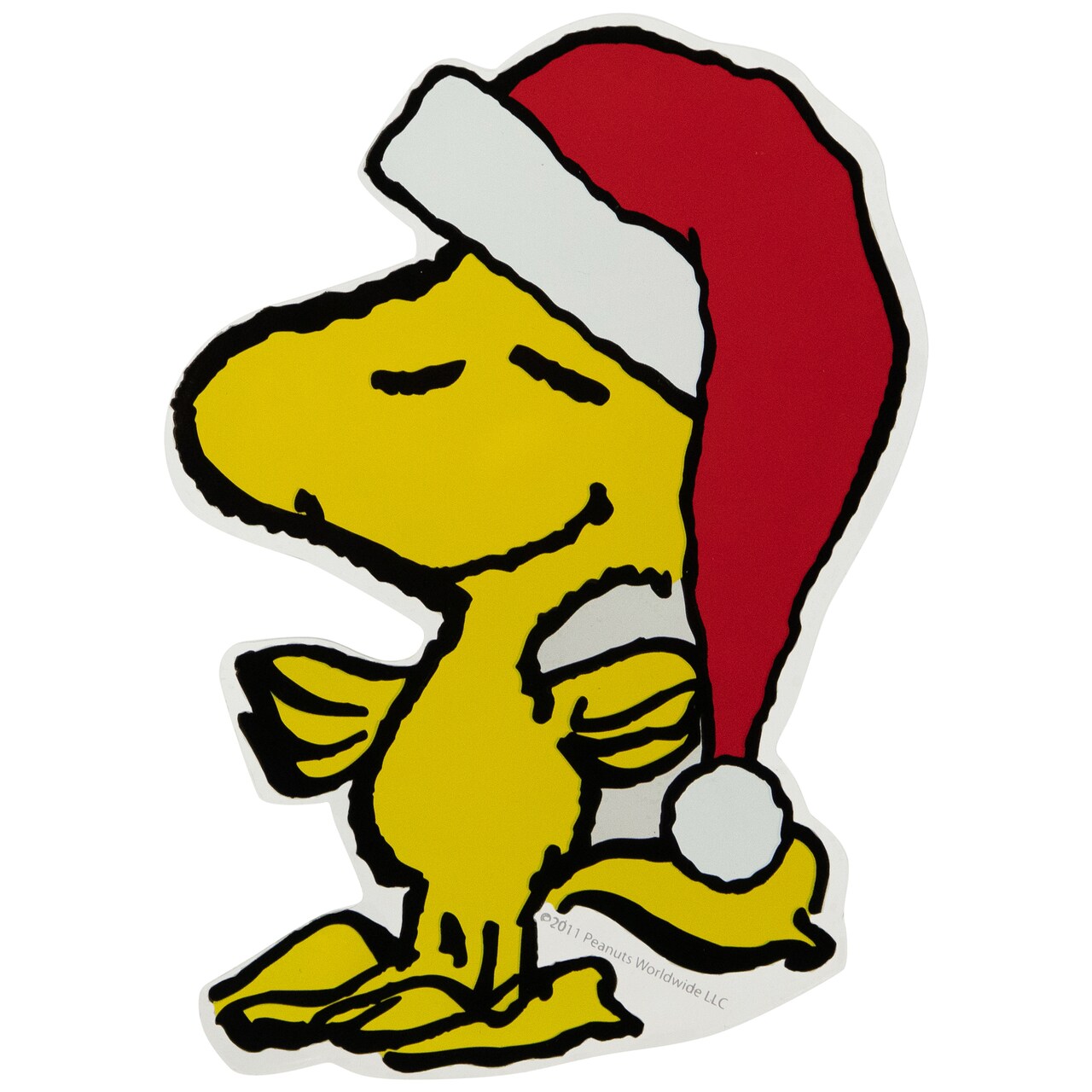 Northlight Peanuts Woodstock in Santa Hat Christmas Window Cling Decoration - 7"